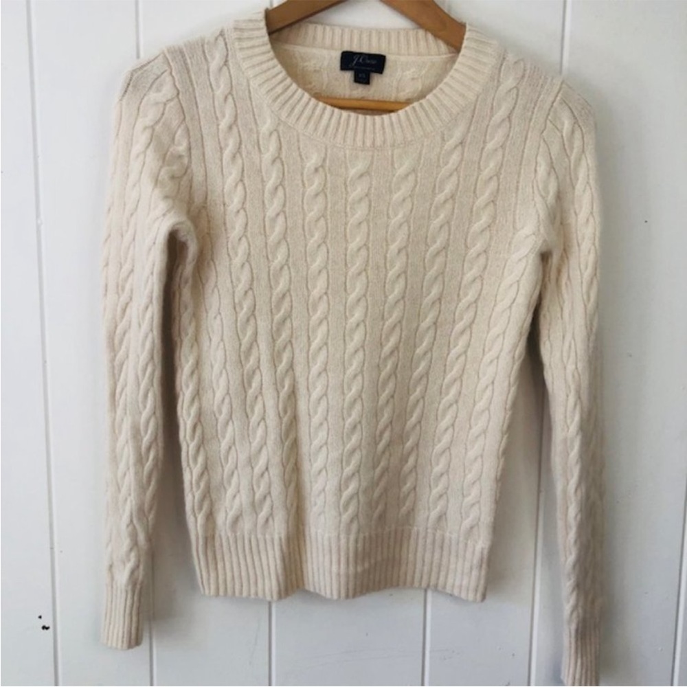 J. Crew 100% Cashmere Cable Knit Sweater